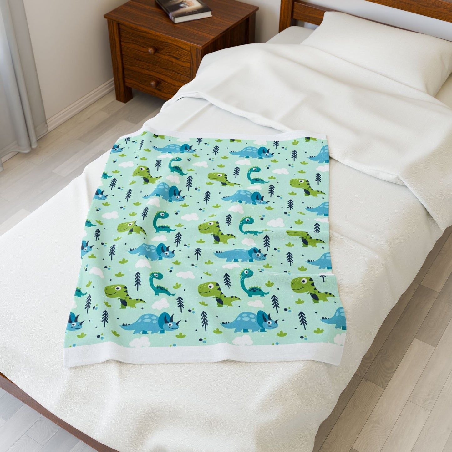Dino Velveteen Plush Blanket, Soft Throw for Game Day, Cozy Home Decor, Perfect for Sports Fans, Gift for Graduates