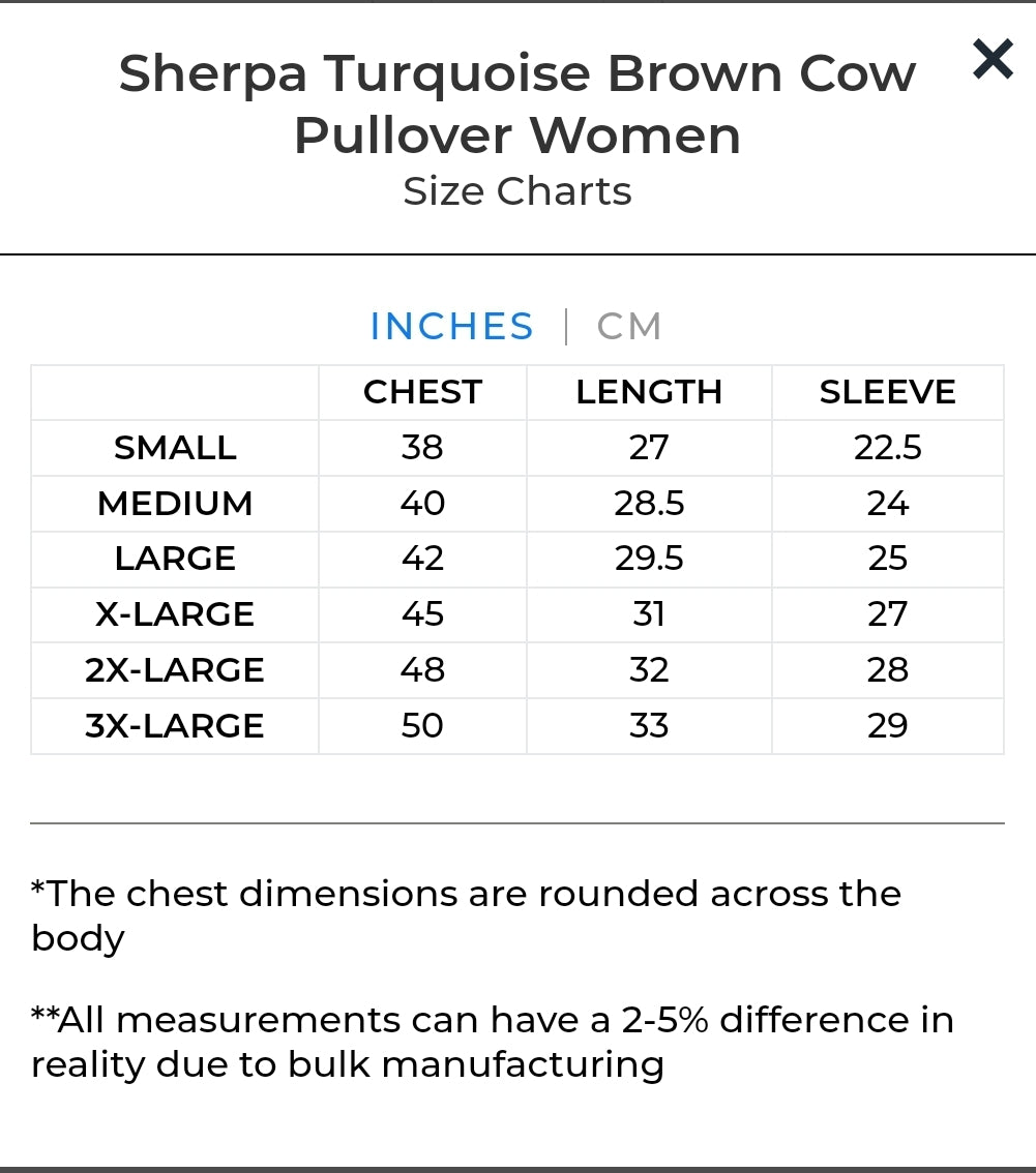 Turquoise & brown cow Sherpa