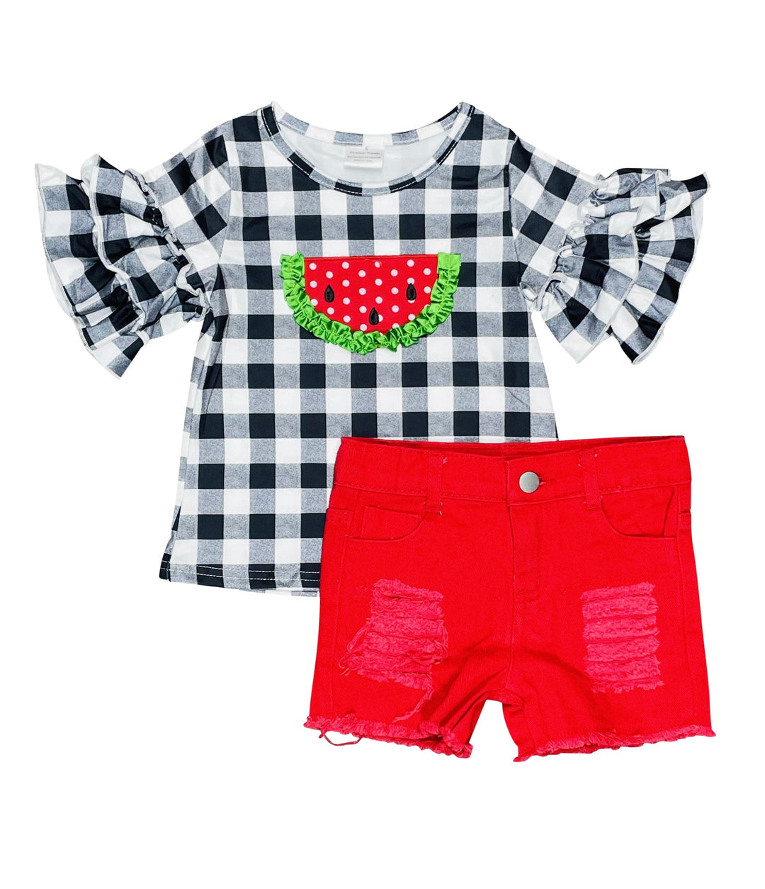 Watermelon Checkered Red Shorts Outfit
